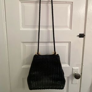 Elegant Black Woven Shoulder Bag